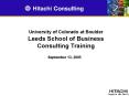 University of Colorado at Boulder Leeds School of Business Consulting Training