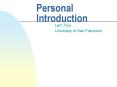 Personal Introduction