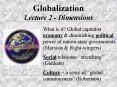 Globalization Lecture 2 Dimensions