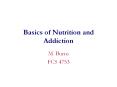Basics of Nutrition and Addiction