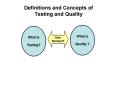 Definitions and Concepts of Testing and Quality