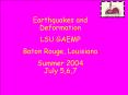 Earthquakes and Deformation