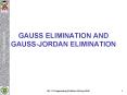 GAUSS ELIMINATION AND GAUSSJORDAN ELIMINATION