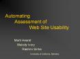 Automating Assessment of Web Site Usability