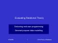 Evaluating Relational Theory