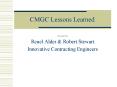 CMGC Lessons Learned