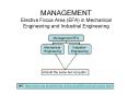 MANAGEMENT Elective Focus Area EFA in Mechanical Engineering and Industrial Engineering
