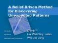 A BeliefDriven Method for Discovering Unexpected Patterns