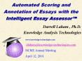 Automated Scoring and Annotation of Essays with the Intelligent Essay Assessor