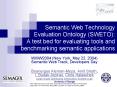 Semantic Web Technology Evaluation Ontology SWETO: A test bed for evaluating tools and benchmarking