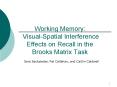 Working Memory: VisualSpatial Interference Effects on Recall in the Brooks Matrix Task