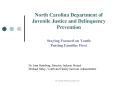 North Carolina Department of Juvenile Justice and Delinquency Prevention Staying Focused on Youth Pu