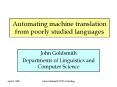 Automating machine translation from poorly studied languages