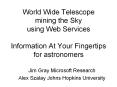 World Wide Telescope mining the Sky using Web Services Information At Your Fingertips for astronomer