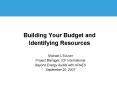 Building Your Budget and Identifying Resources