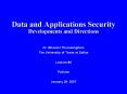 Data and Applications Security Developments and Directions