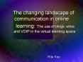 The changing landscape of communication in online learning: The use of blogs, wikis and VOIP in the