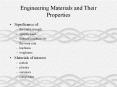 Engineering Materials and Their Properties