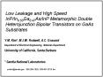 Low Leakage and High Speed InPIn0.53Ga0.47AsInP Metamorphic Double Heterojunction Bipolar Transistor