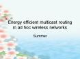 Energy efficient multicast routing in ad hoc wireless networks