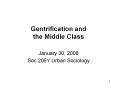 Gentrification and the Middle Class
