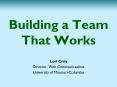Building a Team That Works