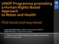 UNDP Programme promoting a Human RightsBased Approach to Water and Health First results and way ahea