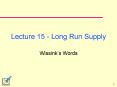Lecture 15 Long Run Supply