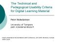 The Technical and Pedagogical Usability Criteria for Digital Learning Material