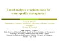 Trend analysis: considerations for water quality management
