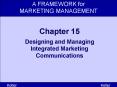 A FRAMEWORK for MARKETING MANAGEMENT