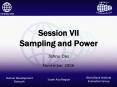Session VII Sampling and Power