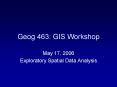 Geog 463: GIS Workshop