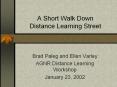 A Short Walk Down Distance Learning Street