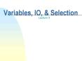 Variables, IO,