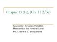 Association Between Variables Measured at the Nominal Level: