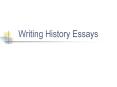 Writing History Essays