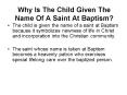 Why Is The Child Given The Name Of A Saint At Baptism
