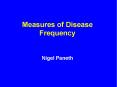 Measures of Disease Frequency