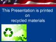 This Presentation is printed