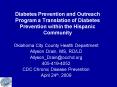 Diabetes Prevention and Outreach Program a Translation of Diabetes Prevention within the Hispanic Co
