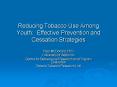 Reducing Tobacco Use Among Youth: Effective Prevention and Cessation Strategies