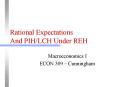 Rational Expectations And PIHLCH Under REH