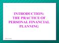 INTRODUCTION: THE PRACTICE OF PERSONAL FINANCIAL PLANNING