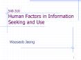 540310 Human Factors in Information Seeking and Use