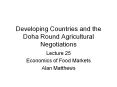 Developing Countries and the Doha Round Agricultural Negotiations