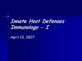 Innate Host Defenses Immunology I