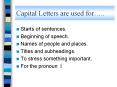 Capital Letters are used for