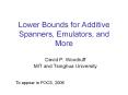 Lower Bounds for Additive Spanners, Emulators, and More