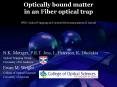 Optically bound matter in an Fiber optical trap SPIE: Optical Trapping and Optical Micromanipulation